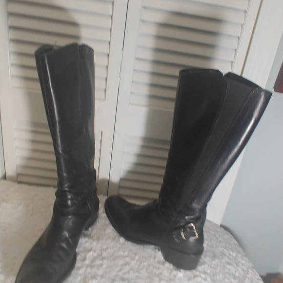 Italian black leather boots SZ 7 - Picture 6 of 10